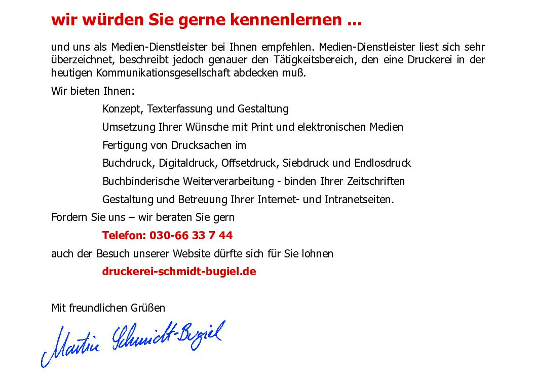 Druckerei Schmidt Bugiel in Berlin