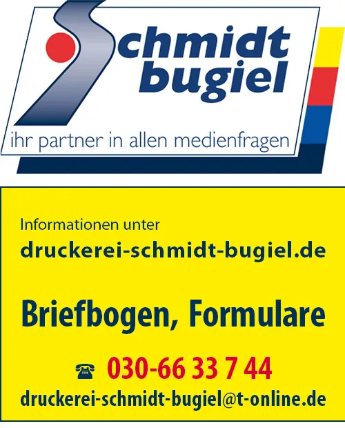 Die Druckerei Schmidt-Bugiel druckt z. B. Briefbogen und Formulare